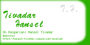 tivadar hansel business card